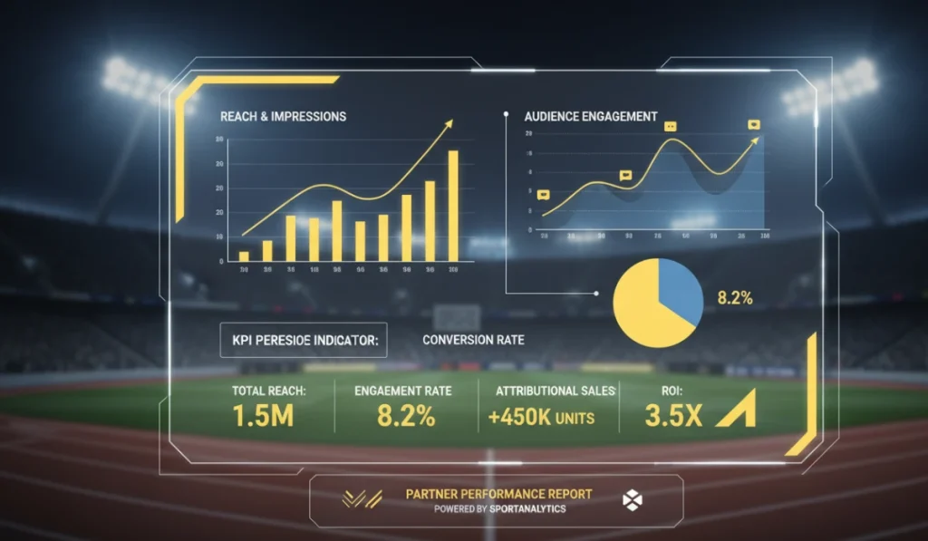 Gráficas y KPIs en un informe de marketing de patrocinio