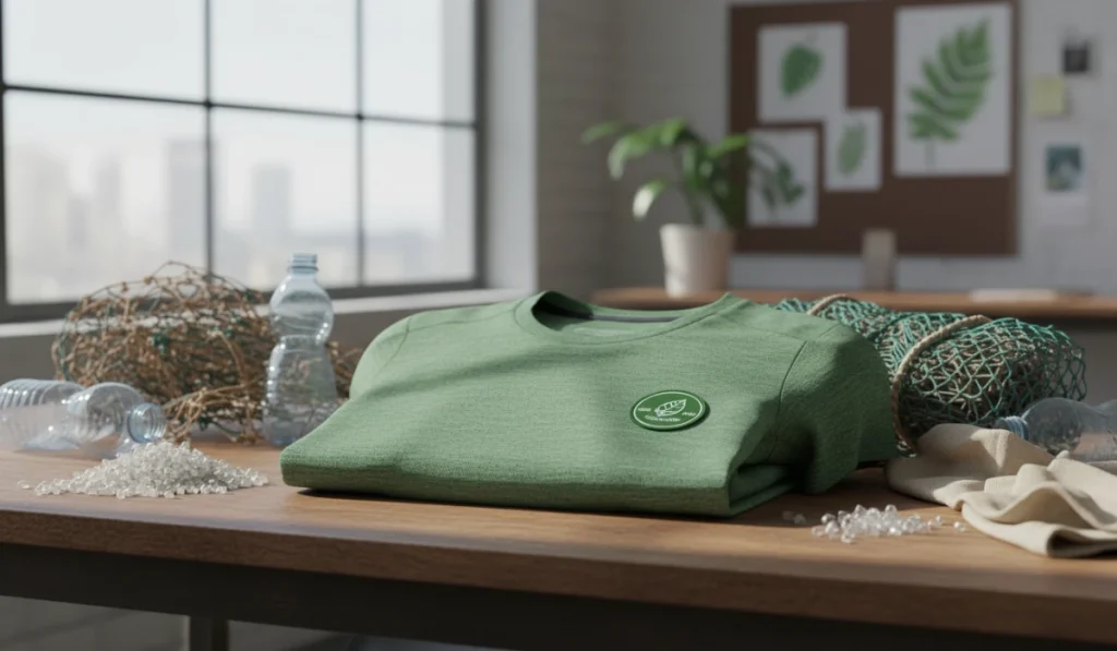 Prenda deportiva ecológica fabricada con materiales reciclados